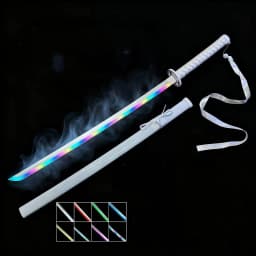 40inch Demon Slayer Glow Vapor LED Lightsabre Katana Anime Rengoku Cosplay Prop Real Size Japanese Katana Frog Samurai Sword Toy