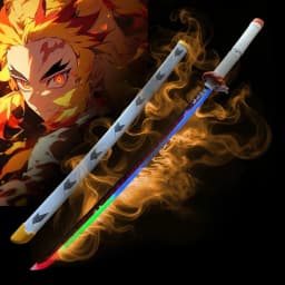 40inch Demon Slayer Glow Vapor LED Lightsabre Katana Anime Rengoku Cosplay Prop Real Size Japanese Katana Frog Samurai Sword Toy