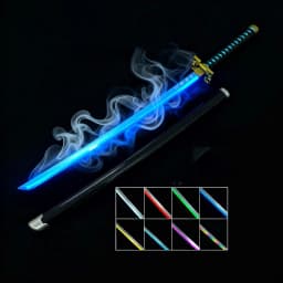 40inch Demon Slayer Glow Vapor LED Lightsabre Katana Anime Rengoku Cosplay Prop Real Size Japanese Katana Frog Samurai Sword Toy