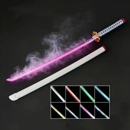 40inch Demon Slayer Glow Vapor LED Lightsabre Katana Anime Rengoku Cosplay Prop Real Size Japanese Katana Frog Samurai Sword Toy