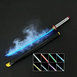 40inch Demon Slayer Glow Vapor LED Lightsabre Katana Anime Rengoku Cosplay Prop Real Size Japanese Katana Frog Samurai Sword Toy