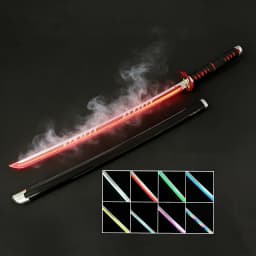 40inch Demon Slayer Glow Vapor LED Lightsabre Katana Anime Rengoku Cosplay Prop Real Size Japanese Katana Frog Samurai Sword Toy