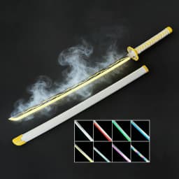 40inch Demon Slayer Glow Vapor LED Lightsabre Katana Anime Rengoku Cosplay Prop Real Size Japanese Katana Frog Samurai Sword Toy