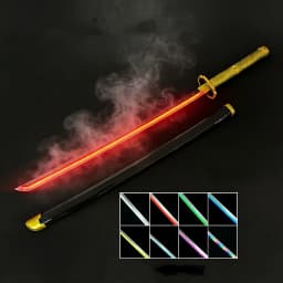 40inch Demon Slayer Glow Vapor LED Lightsabre Katana Anime Rengoku Cosplay Prop Real Size Japanese Katana Frog Samurai Sword Toy