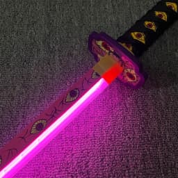 40inch Demon Slayer Kokushibo Katana LED Lightsabre Mist Original Cosplay Accessories Prop Wood Katana Vapor Schwert Toy Gift