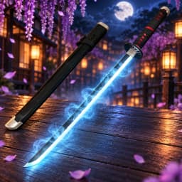 40inch Demon Slayer Kokushibo Katana LED Lightsabre Mist Original Cosplay Accessories Prop Wood Katana Vapor Schwert Toy Gift