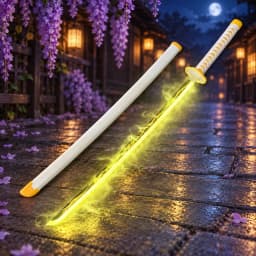 40inch Demon Slayer Kokushibo Katana LED Lightsabre Mist Original Cosplay Accessories Prop Wood Katana Vapor Schwert Toy Gift