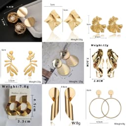 Korean Metal Earrings 2025 For Women Round Geometric Statement Vintage Gold Color Stud Earrings Fashion Jewelry Earring