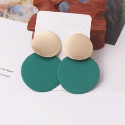 Korean Metal Earrings 2025 For Women Round Geometric Statement Vintage Gold Color Stud Earrings Fashion Jewelry Earring