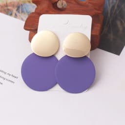 Korean Metal Earrings 2025 For Women Round Geometric Statement Vintage Gold Color Stud Earrings Fashion Jewelry Earring