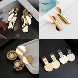 Korean Metal Earrings 2025 For Women Round Geometric Statement Vintage Gold Color Stud Earrings Fashion Jewelry Earring