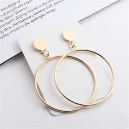 Korean Metal Earrings 2025 For Women Round Geometric Statement Vintage Gold Color Stud Earrings Fashion Jewelry Earring