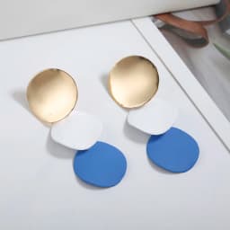 Korean Metal Earrings 2025 For Women Round Geometric Statement Vintage Gold Color Stud Earrings Fashion Jewelry Earring