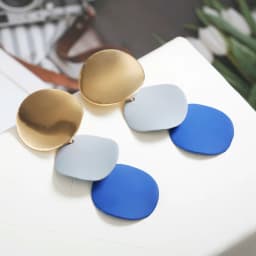 Korean Metal Earrings 2025 For Women Round Geometric Statement Vintage Gold Color Stud Earrings Fashion Jewelry Earring