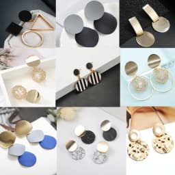 Korean Metal Earrings 2025 For Women Round Geometric Statement Vintage Gold Color Stud Earrings Fashion Jewelry Earring