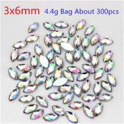 Multi Size  Acrylic Rhinestones Horse Eye Crystal AB Flat Back 3D Non HotFix Nail Art Decoration for Wedding Crafts MC80