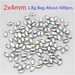 Multi Size  Acrylic Rhinestones Horse Eye Crystal AB Flat Back 3D Non HotFix Nail Art Decoration for Wedding Crafts MC80