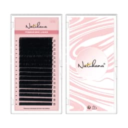 NATUHANA Mink Lashes Mix 8~15 mm 16 Lines Handmade Korean Pbt Eyelash Extension Natural Soft Faux Lash Extension Supplies Makeup