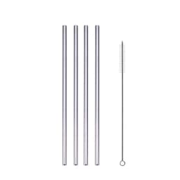 UPORS Reusable Drinking Straw 304 Stainless Steel Straws Straight Bent Metal Straw with Cleaner Brush Pouch Wholesale