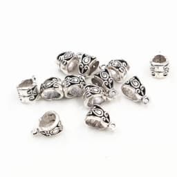 20pcs 13x8x8mm Beads Bails Pendants Jewelry Making DIY Necklace Silver Plated Gold Black Beads Bails Pendants Charm Beads Bails