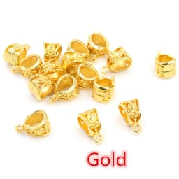 20pcs 13x8x8mm Beads Bails Pendants Jewelry Making DIY Necklace Silver Plated Gold Black Beads Bails Pendants Charm Beads Bails