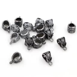 20pcs 13x8x8mm Beads Bails Pendants Jewelry Making DIY Necklace Silver Plated Gold Black Beads Bails Pendants Charm Beads Bails
