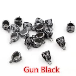 20pcs 13x8x8mm Beads Bails Pendants Jewelry Making DIY Necklace Silver Plated Gold Black Beads Bails Pendants Charm Beads Bails
