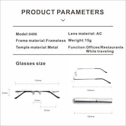 Premium Frameless Reading Glasses for Travel Spiral Metallic Tube Case Spring Hinges Lightweight for Men & Women