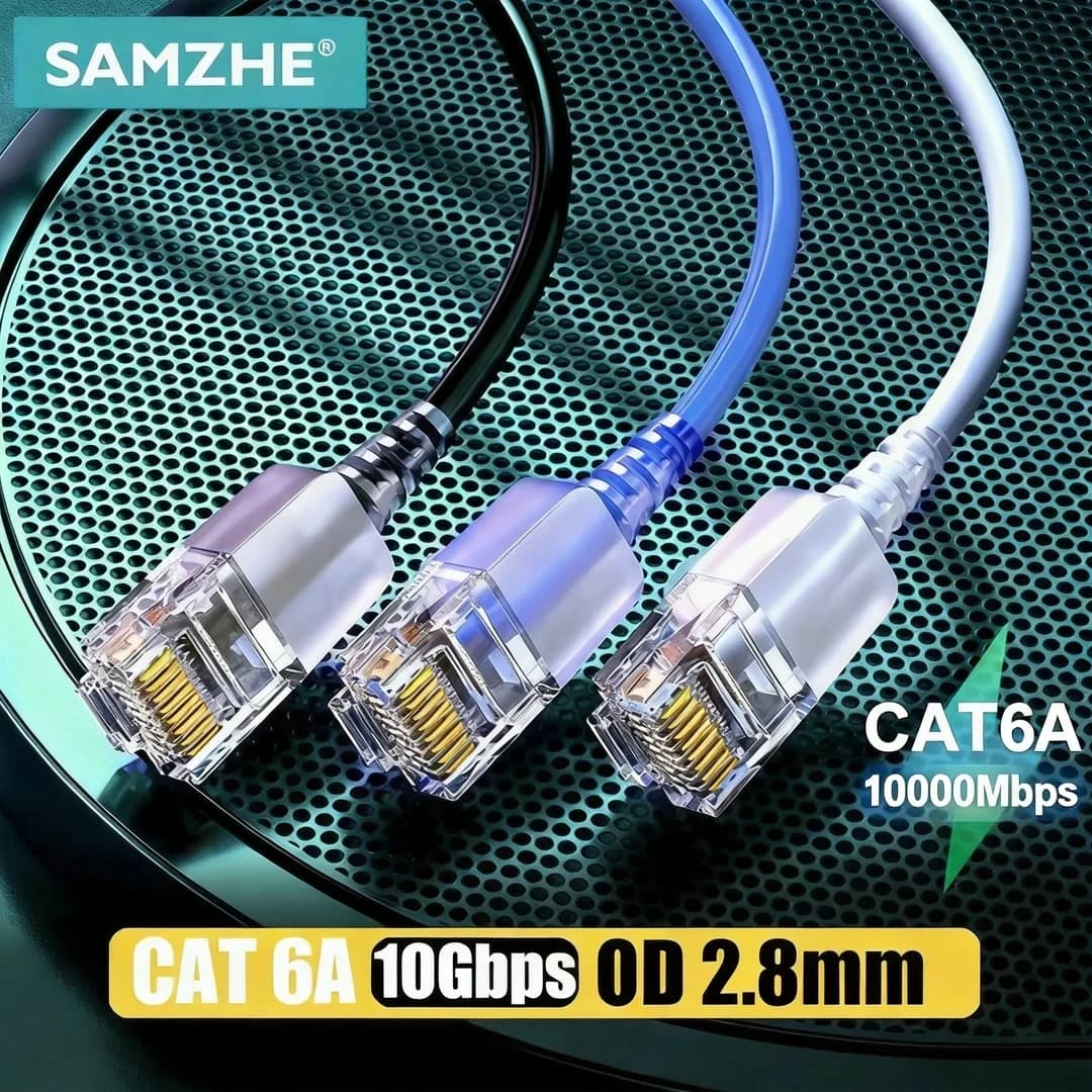 SAMZHE Cat6A Ethernet Cable 10Gbps Cat6 Lan UTP RJ45 Slim Network Patch Cable For PC Internet Modem Router Cat 6 Cable Ethernet
