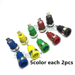 10Pcs Insulated Safety 4mm Banana Female Jack Panel Mount Socket Binding Post Connector Red Black Bluse Green Soldering Lug
