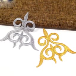 Iron On Appliques Embroidered Patches Lace Fabric Decoration Vintage Dress Costumes Diy Trims Gold Silver HB50