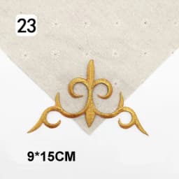 Iron On Appliques Embroidered Patches Lace Fabric Decoration Vintage Dress Costumes Diy Trims Gold Silver HB50