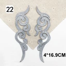 Iron On Appliques Embroidered Patches Lace Fabric Decoration Vintage Dress Costumes Diy Trims Gold Silver HB50