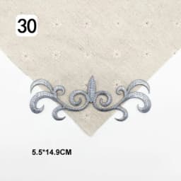 Iron On Appliques Embroidered Patches Lace Fabric Decoration Vintage Dress Costumes Diy Trims Gold Silver HB50
