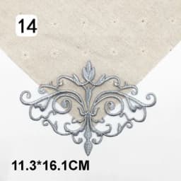 Iron On Appliques Embroidered Patches Lace Fabric Decoration Vintage Dress Costumes Diy Trims Gold Silver HB50