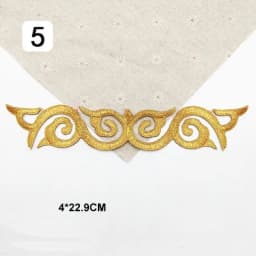 Iron On Appliques Embroidered Patches Lace Fabric Decoration Vintage Dress Costumes Diy Trims Gold Silver HB50