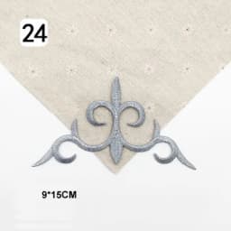 Iron On Appliques Embroidered Patches Lace Fabric Decoration Vintage Dress Costumes Diy Trims Gold Silver HB50