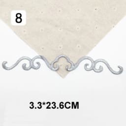 Iron On Appliques Embroidered Patches Lace Fabric Decoration Vintage Dress Costumes Diy Trims Gold Silver HB50