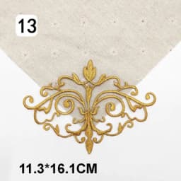 Iron On Appliques Embroidered Patches Lace Fabric Decoration Vintage Dress Costumes Diy Trims Gold Silver HB50