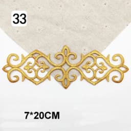 Iron On Appliques Embroidered Patches Lace Fabric Decoration Vintage Dress Costumes Diy Trims Gold Silver HB50
