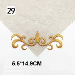 Iron On Appliques Embroidered Patches Lace Fabric Decoration Vintage Dress Costumes Diy Trims Gold Silver HB50