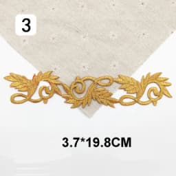 Iron On Appliques Embroidered Patches Lace Fabric Decoration Vintage Dress Costumes Diy Trims Gold Silver HB50