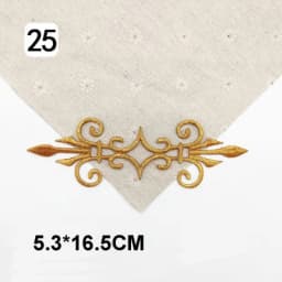 Iron On Appliques Embroidered Patches Lace Fabric Decoration Vintage Dress Costumes Diy Trims Gold Silver HB50