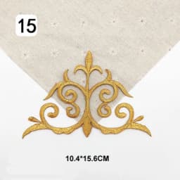 Iron On Appliques Embroidered Patches Lace Fabric Decoration Vintage Dress Costumes Diy Trims Gold Silver HB50