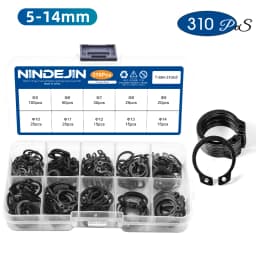 NINDEJIN C clip external circlip snap retaining rings set stainless steel carbon steel 5-28mm circlip set for shaft