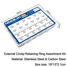 NINDEJIN C clip external circlip snap retaining rings set stainless steel carbon steel 5-28mm circlip set for shaft