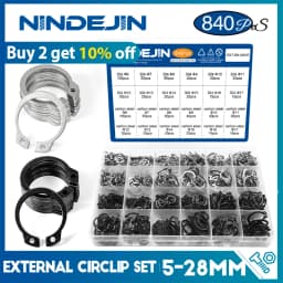 NINDEJIN C clip external circlip snap retaining rings set stainless steel carbon steel 5-28mm circlip set for shaft