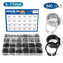 NINDEJIN C clip external circlip snap retaining rings set stainless steel carbon steel 5-28mm circlip set for shaft
