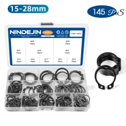 NINDEJIN C clip external circlip snap retaining rings set stainless steel carbon steel 5-28mm circlip set for shaft