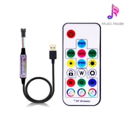 WS2811 WS2812B Led Pixels Strip Light Controller WS2812 USB/DC MINI 3Keys RF 14/17/21Keys Led Tape Remote Controller DC5-24V